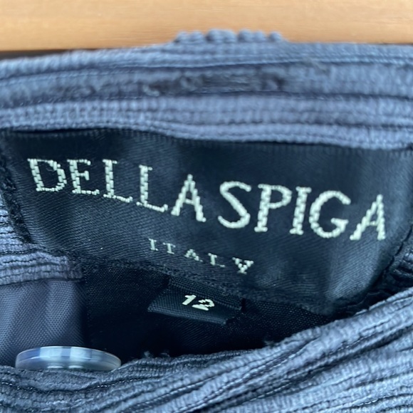 🔥5/$20🔥Della Spiga Women’s Corduroy Skirt Lined Grey Size 12 Made in Italy - Picture 6 of 7